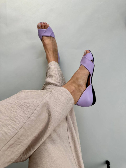 Балетки жіночі шкіряні фіолетового кольору фото 9 — інтернет-магазин Tapok