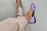 Балетки женские кожаные лилового цвета Фото 9