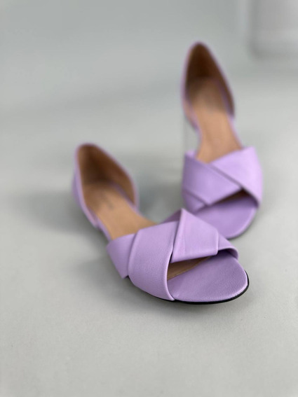 Балетки жіночі шкіряні фіолетового кольору фото 13 — інтернет-магазин Tapok