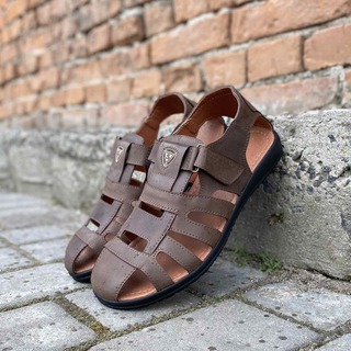 Мужские сандалии кожаные летние коричневые Morethan Пр-3
