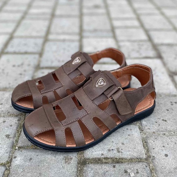 Мужские сандалии кожаные летние коричневые Morethan Пр-3 фото 7 — интернет-магазин Tapok