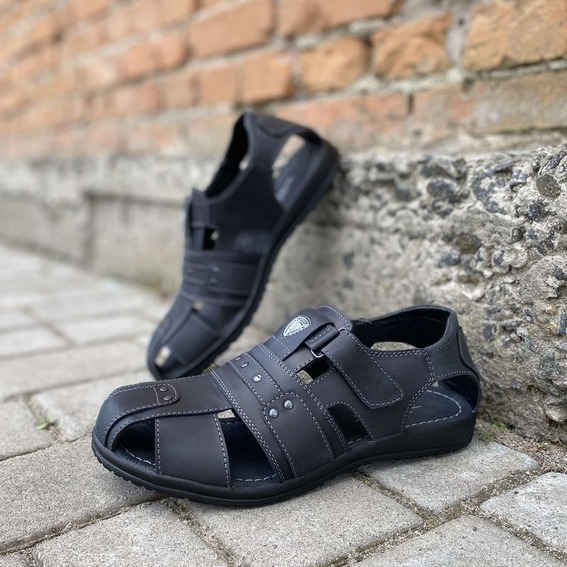 Мужские сандалии кожаные летние черные Morethan Пр-1 фото 5 — интернет-магазин Tapok