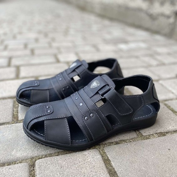 Мужские сандалии кожаные летние черные Morethan Пр-1 фото 6 — интернет-магазин Tapok