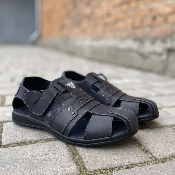 Мужские сандалии кожаные летние черные Morethan Пр-1 фото 7 — интернет-магазин Tapok