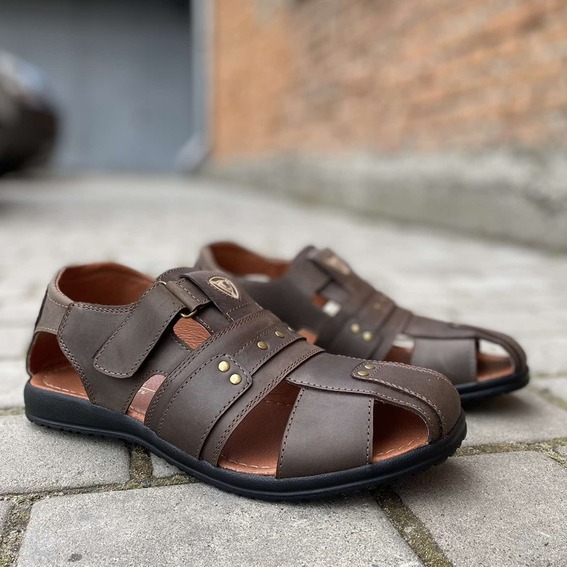 Мужские сандалии кожаные летние коричневые Morethan Пр-1 фото 2 — интернет-магазин Tapok