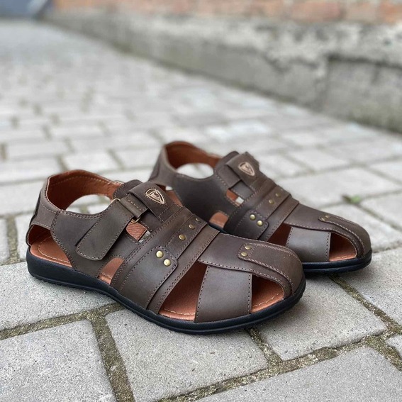 Чоловічі сандалі шкіряні літні коричневі Morethan Пр-1 фото 3 — інтернет-магазин Tapok
