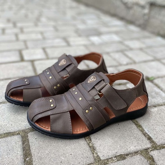 Мужские сандалии кожаные летние коричневые Morethan Пр-1 фото 4 — интернет-магазин Tapok