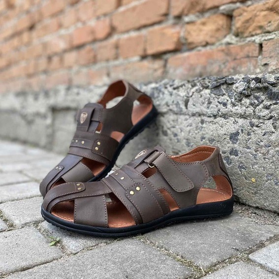 Мужские сандалии кожаные летние коричневые Morethan Пр-1 фото 6 — интернет-магазин Tapok