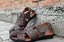Мужские сандалии кожаные летние коричневые Morethan Пр-1 Фото 6