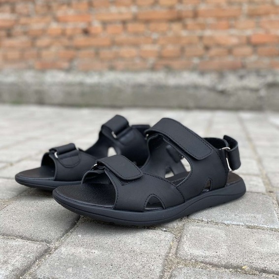 Чоловічі сандалі шкіряні літні чорні Caiman C-6 фото 5 — інтернет-магазин Tapok
