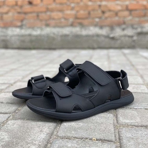 Мужские сандалии кожаные летние черные Caiman C-6 фото 8 — интернет-магазин Tapok