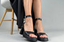 Босоножки женские кожаные черные на каблуках Фото 6