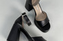 Босоножки женские кожаные черные на каблуках Фото 12