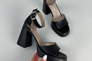 Босоножки женские кожаные черные на каблуках Фото 14