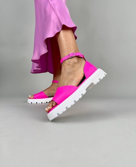 Босоножки женские кожаные розового цвета фото 3 — интернет-магазин Tapok