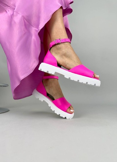 Босоножки женские кожаные розового цвета фото 6 — интернет-магазин Tapok