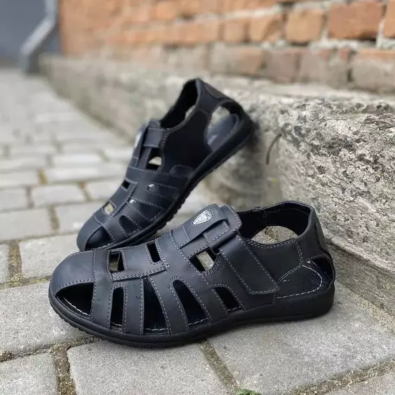 Мужские сандалии кожаные летние черные Morethan Пр-3 фото 8 — интернет-магазин Tapok