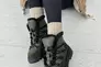 Ботинки женские кожа флотар цвета хаки с вставкой замши зимние Фото 5