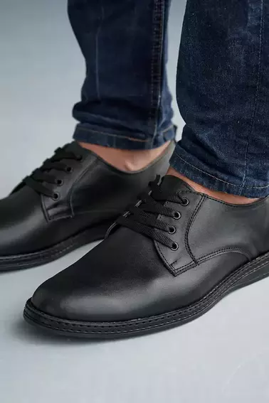 Чоловічі туфлі шкіряні весняно-осінні чорні Emirro 343 фото 7 — інтернет-магазин Tapok