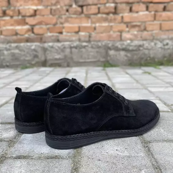 Чоловічі туфлі замшеві весняно-осінні чорні Emirro 343 фото 3 — інтернет-магазин Tapok
