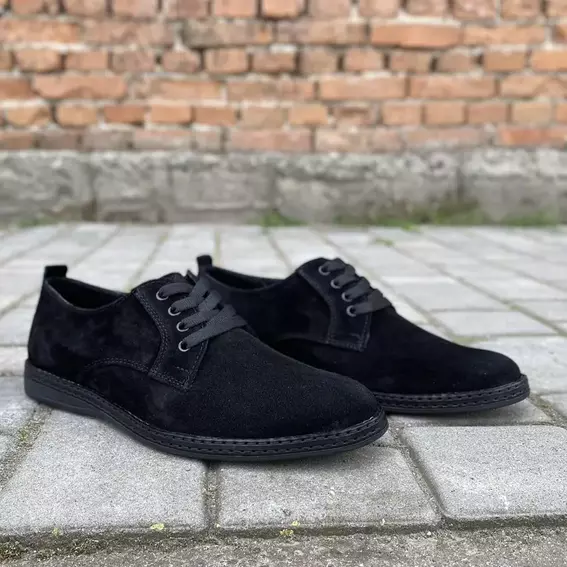 Чоловічі туфлі замшеві весняно-осінні чорні Emirro 343 фото 4 — інтернет-магазин Tapok