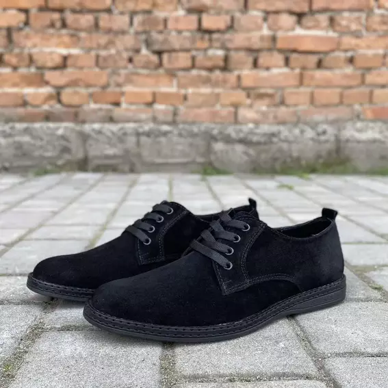 Чоловічі туфлі замшеві весняно-осінні чорні Emirro 343 фото 5 — інтернет-магазин Tapok