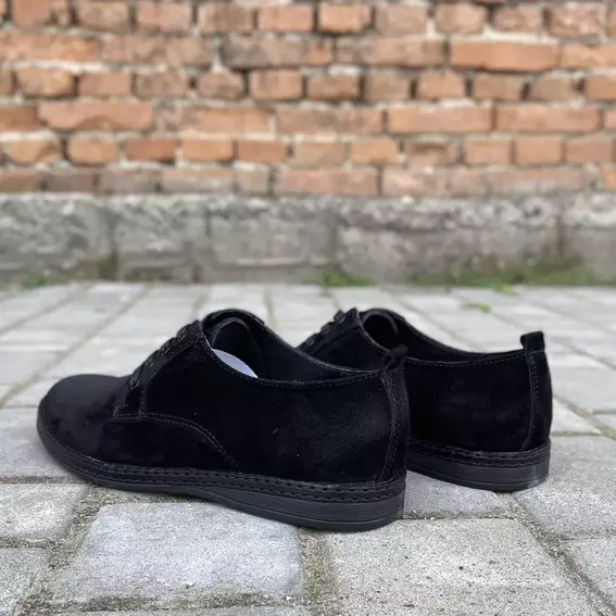Чоловічі туфлі замшеві весняно-осінні чорні Emirro 343 фото 6 — інтернет-магазин Tapok