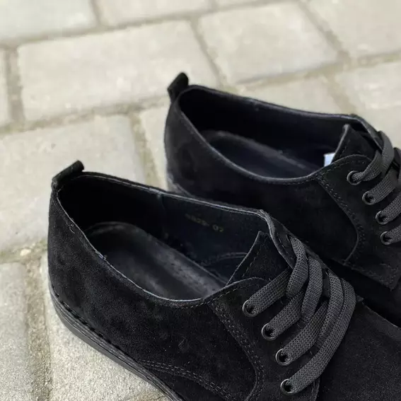 Чоловічі туфлі замшеві весняно-осінні чорні Emirro 343 фото 7 — інтернет-магазин Tapok