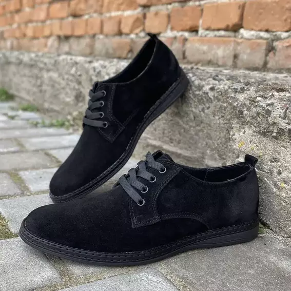 Чоловічі туфлі замшеві весняно-осінні чорні Emirro 343 фото 8 — інтернет-магазин Tapok