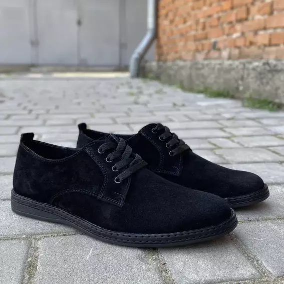 Чоловічі туфлі замшеві весняно-осінні чорні Emirro 343 фото 10 — інтернет-магазин Tapok