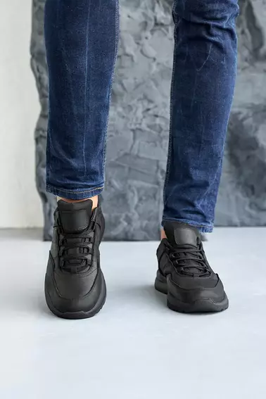 Мужские кроссовки кожаные весенне-осенние черные Emirro 32 фото 5 — интернет-магазин Tapok