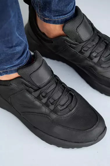 Мужские кроссовки кожаные весенне-осенние черные Emirro 32 фото 7 — интернет-магазин Tapok