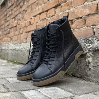 Мужские ботинки кожаные зимние черные Emirro 30