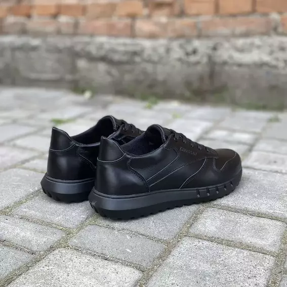 Подростковые кроссовки кожаные весенне-осенние черные CrosSAV 21-42/2 фото 3 — интернет-магазин Tapok