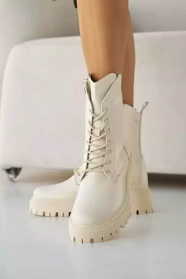 Женские ботинки кожаные зимние молочные Vikont 31 фото 7 — интернет-магазин Tapok
