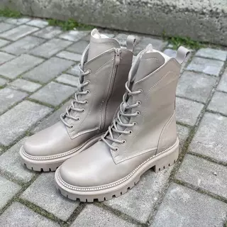 Женские ботинки кожаные зимние бежевые Vikont 31