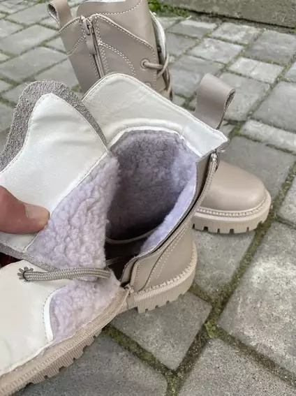 Женские ботинки кожаные зимние бежевые Vikont 31 фото 3 — интернет-магазин Tapok