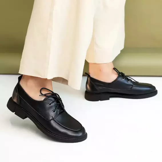 Туфлі жіночі шкіряні  586263 Чорні фото 1 — інтернет-магазин Tapok