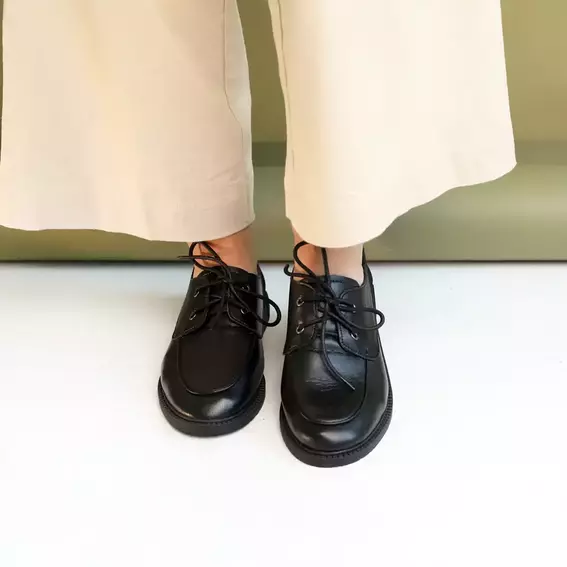 Туфлі жіночі шкіряні  586263 Чорні фото 3 — інтернет-магазин Tapok