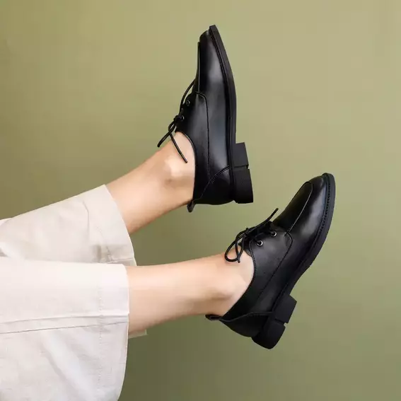 Туфлі жіночі шкіряні  586263 Чорні фото 4 — інтернет-магазин Tapok