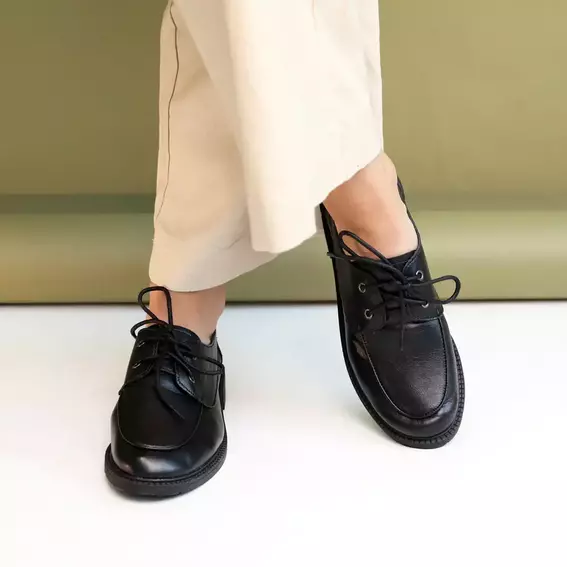 Туфлі жіночі шкіряні  586263 Чорні фото 5 — інтернет-магазин Tapok