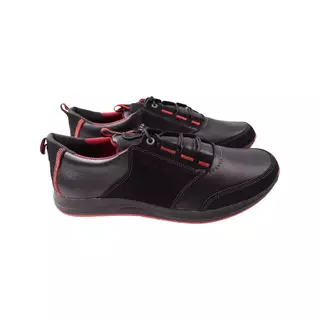 Кроссовки мужские Maxus shoes черные натуральная кожа 120-23DTS