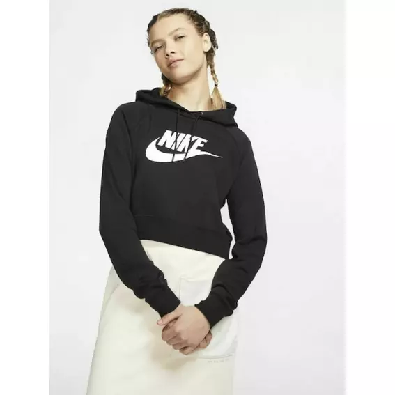 Кофта женская NIKE W NSW ESSN HOODIE CROP HBR NFS DR6225-010 фото 1 — интернет-магазин Tapok