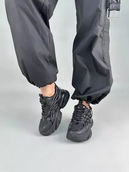Кроссовки женские кожаные черные фото 2 — интернет-магазин Tapok