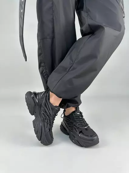 Кроссовки женские кожаные черные фото 3 — интернет-магазин Tapok