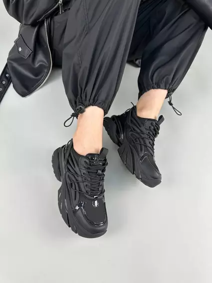 Кроссовки женские кожаные черные фото 4 — интернет-магазин Tapok