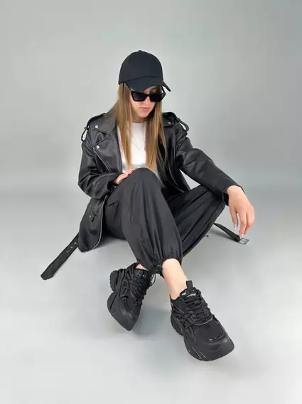 Кроссовки женские кожаные черные фото 6 — интернет-магазин Tapok