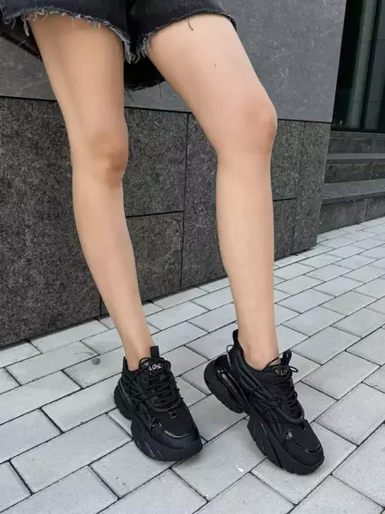 Кроссовки женские кожаные черные фото 15 — интернет-магазин Tapok