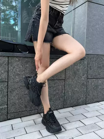 Кроссовки женские кожаные черные фото 17 — интернет-магазин Tapok