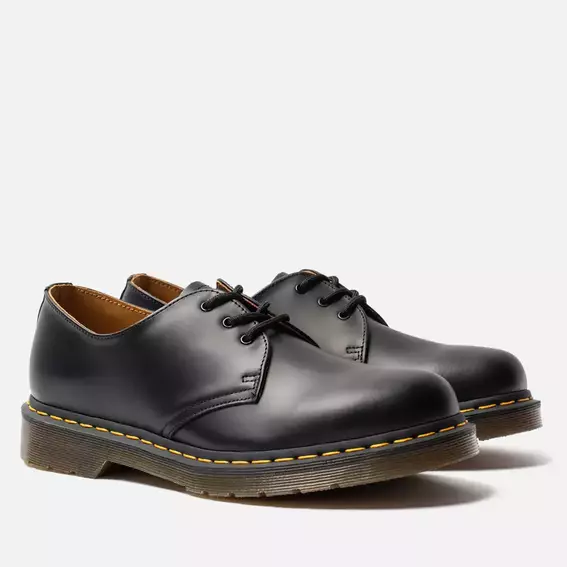 Мужские туфли Dr Martens 1461 — Black Smooth Черный фото 1 — интернет-магазин Tapok
